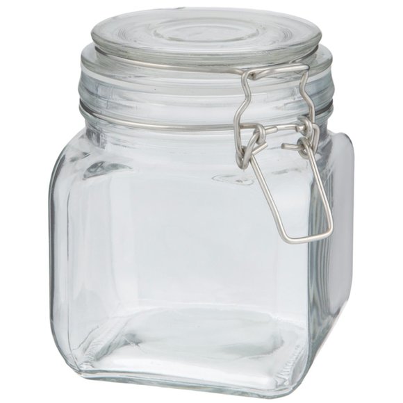 Other - FINAL PRICE ✂️ Set of 2 ~ 23 oz Square Glass Clamp Mason Jars